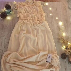 New beige long dress from Anewsta large size